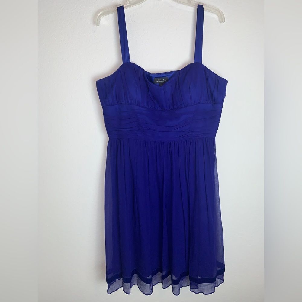 Tahari: Exude Elegance in this Deep Purple Silk Dress